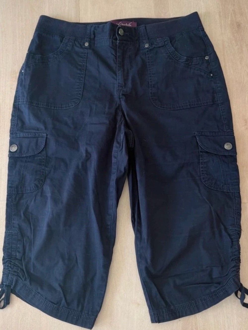 Vintage Y2K Cropped Cargo Capri’s Skater Grunge Navy Blue Coastal Momcore